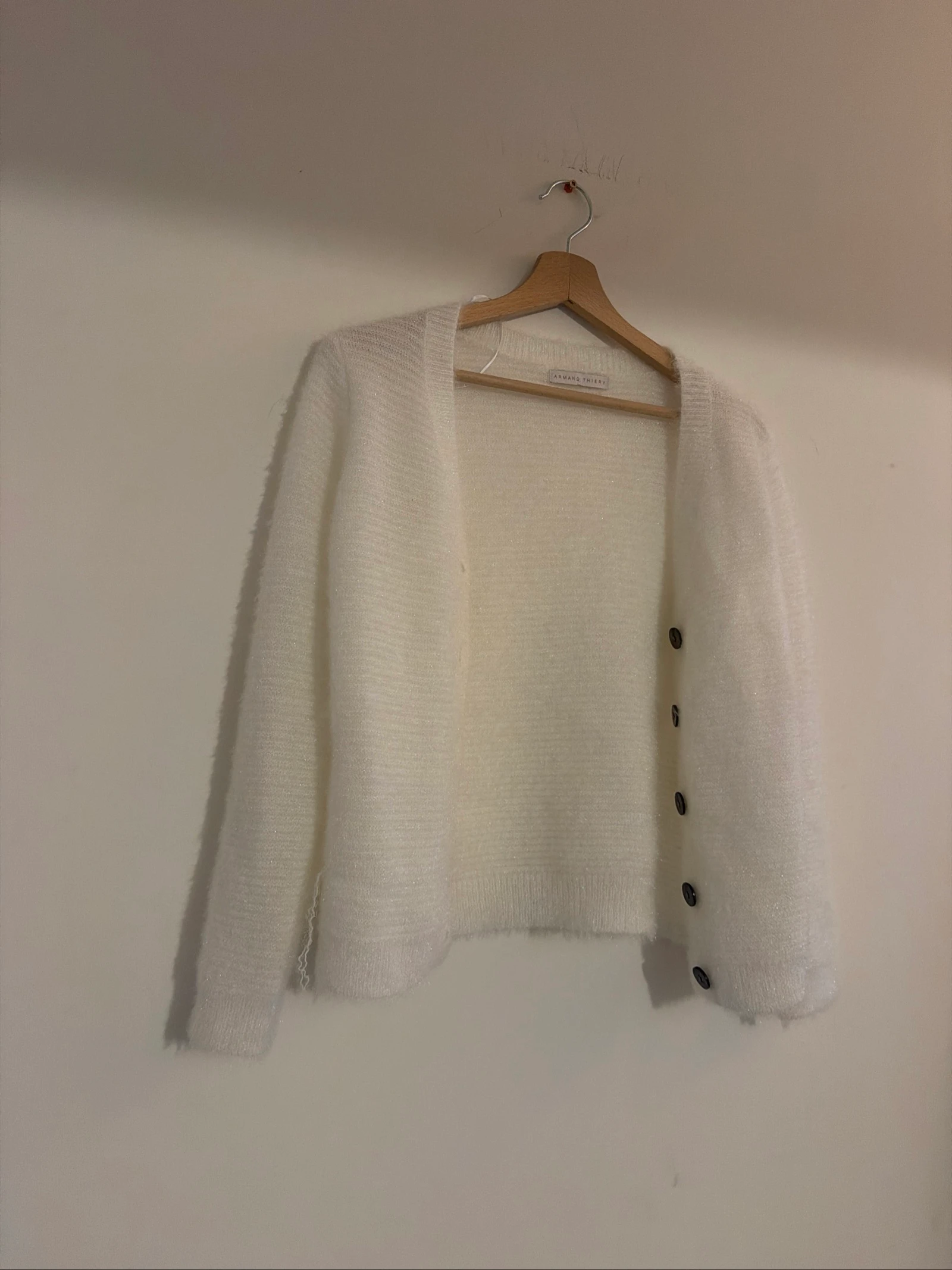 Gillet blanc brillant femme taille S Armand Thierry très bon état 
